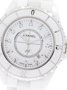 CHANEL J12 H1628 White ceramic 12P diamond white Dial Quartz Ladies Watch_956587